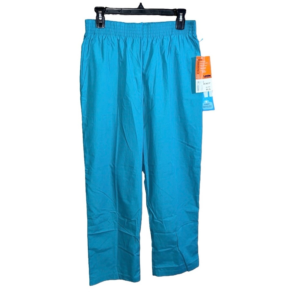 Landau Scrub Pants Women’s Size L Petite Teal Classic Relaxed Medical New